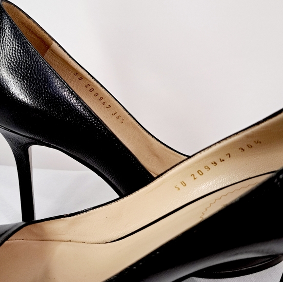 YSL Tribtoo Black Leather Platform Round Toe Stiletto Pumps 6.5 - Picture 8 of 17